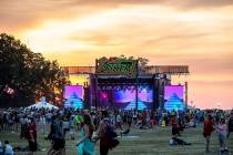 Festival goers attend the Bonnaroo Music and Arts Festival on Saturday, June 15, 2019, in Manch ...