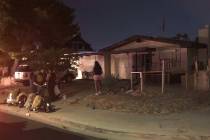 A barbecue is believed to be the cause of a fire that damaged two east Las Vegas Valley residen ...