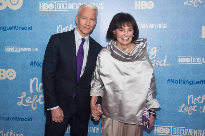 Anderson Cooper and his mother Gloria Vanderbilt attend the premiere of "Nothing Left Unsaid" a ...