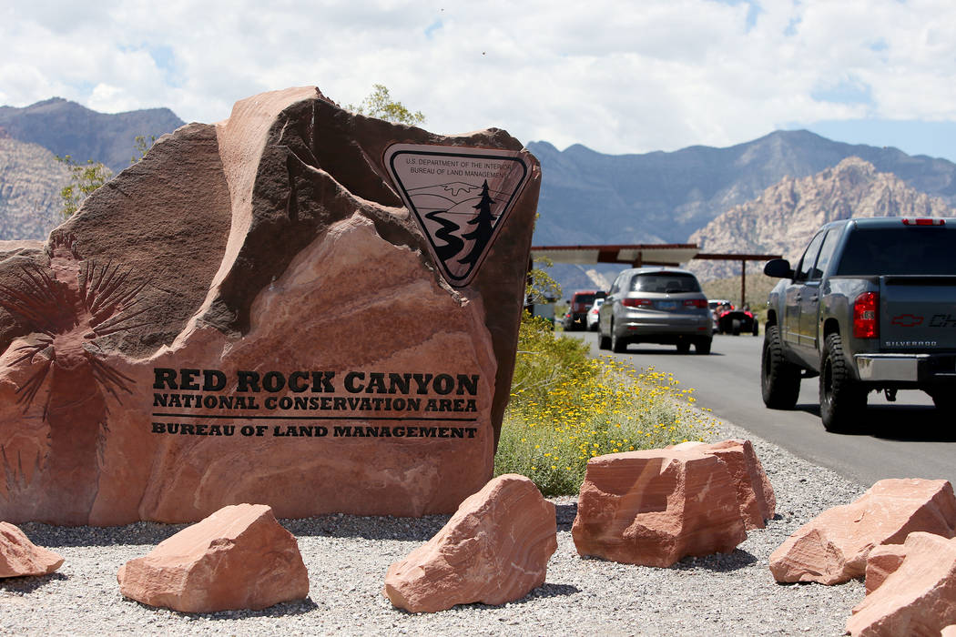The entrance of Red Rock Canyon National Conservation Area in Las Vegas, Sunday, May 12, 2019. ...