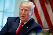 In this Thursday, June 13, 2019, file photo, President Donald Trump speaks during a meeting in ...