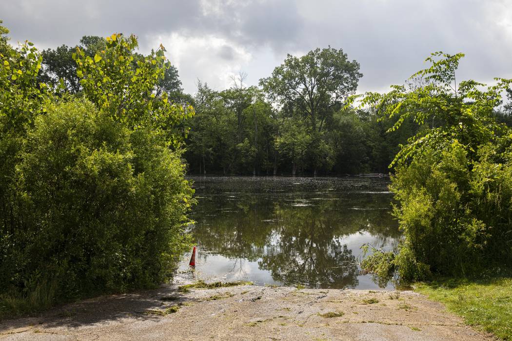 This photo shows the spot on the Kalamazoo River near Verburg Park, Tuesday, June 18, 2019, whe ...