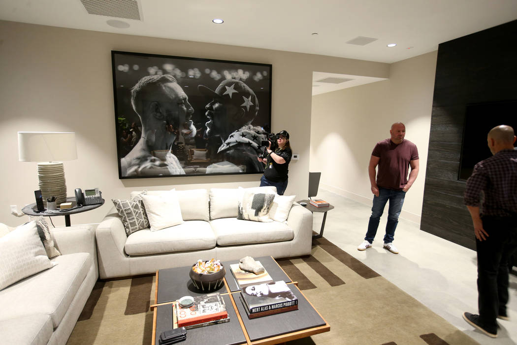 Ultimate Fighting Championship President Dana White shows his office during a tour of the new U ...