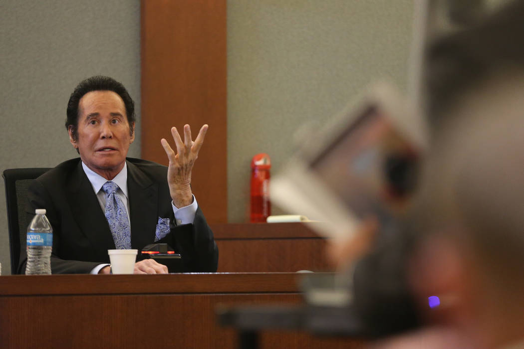 Wayne Newton speaks in the witness stand in the State of Nevada case against Weslie Martin, acc ...