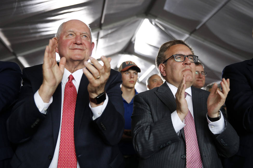 Agriculture Secretary Sonny Perdue, left, and Environmental Protection Agency Administrator And ...