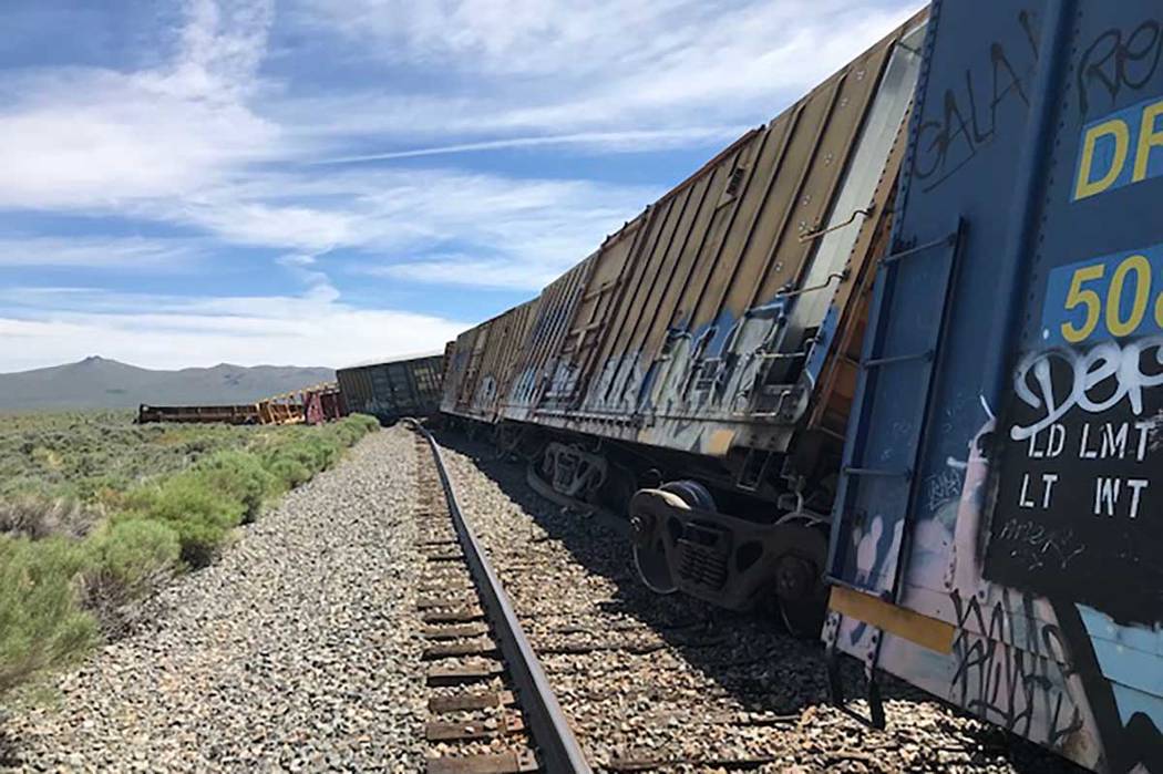 A train carrying ammunition, grenades and vegetable oil derailed Wednesday morning, June 19, 20 ...