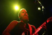 Brent Hinds of Mastodon performs with Eagles of Death Metal during Las Rageous, a hard rock mus ...