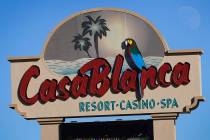 The Casablanca hotel-casino sign is seen on Monday, Jan. 21, 2013 in Mesquite. (Las Vegas Revie ...