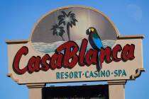 The Casablanca hotel-casino sign is seen on Monday, Jan. 21, 2013 in Mesquite. (Las Vegas Revie ...