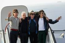 In a March 24, 2016, file photo, members of The Rolling Stones, from left, Mick Jagger, Charlie ...