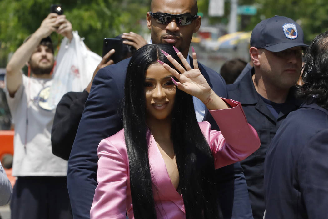 This May 31, 2019 file photo shows Cardi B arriving at Queens Criminal Court, in New York. (AP ...