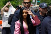 This May 31, 2019 file photo shows Cardi B arriving at Queens Criminal Court, in New York. (AP ...
