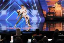 Izzy and Easton during auditions for "America's Got Talent." (Photo by: Trae Patton/NBC)