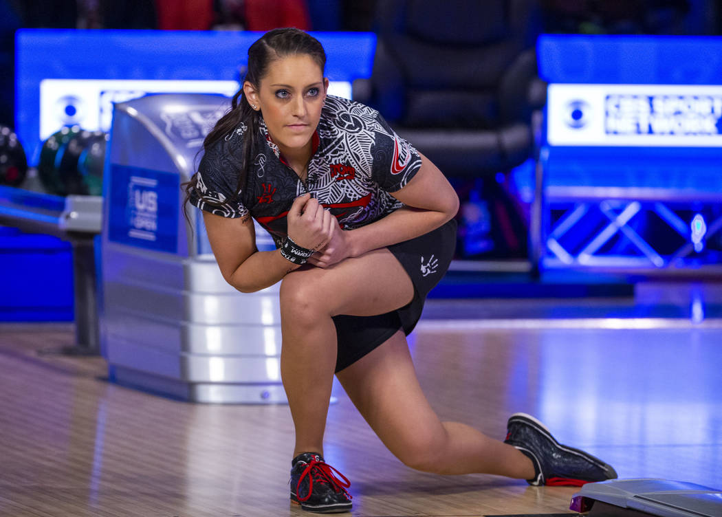 Danielle McEwan eyes what will be another strike in her finals match versus Tanya Roumimper dur ...