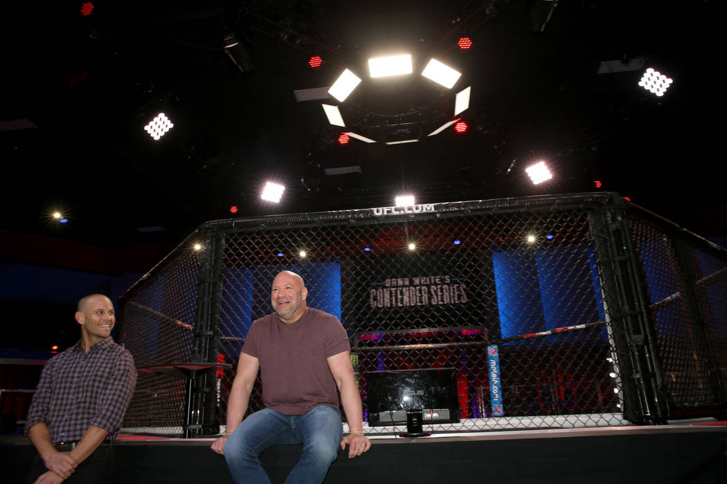 Ultimate Fighting Championship President Dana White, right, and Craig Borsari, UFC executive vi ...