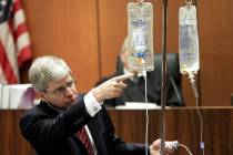 In this Thursday, Oct. 20, 2011 file photo, anesthesiology expert Dr. Steven Shafer demonstrate ...