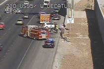 Crash on U.S. Highway 95 near Decatur. (Twitter/@LasVegasFD)