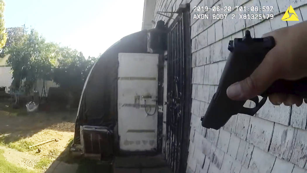 This still image taken from bodycam video released by the Sacramento Police Dept. shows the Wed ...