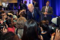 Former Vice President Joe Biden greets supporters during the South Carolina Democratic Conventi ...