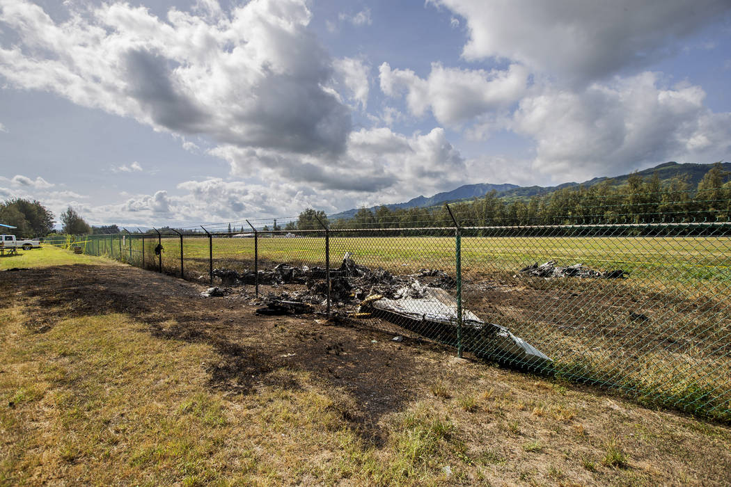 This is the site where a Beechcraft King Air twin-engine plane crashed Friday evening killing m ...