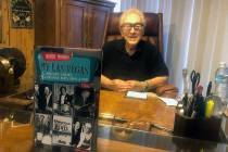 Legendary Las Vegas drummer Bobby Morris is shown with his new autobiography, "My Las Vegas," i ...