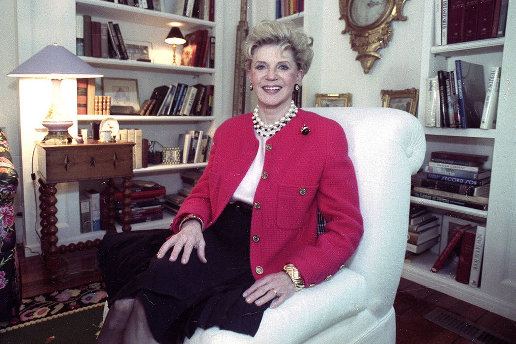 FILE - Judith Krantz, poses in an undated file photo during an interview at her home in the Bel ...
