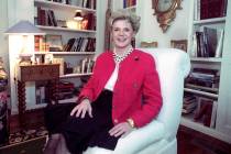 FILE - Judith Krantz, poses in an undated file photo during an interview at her home in the Bel ...