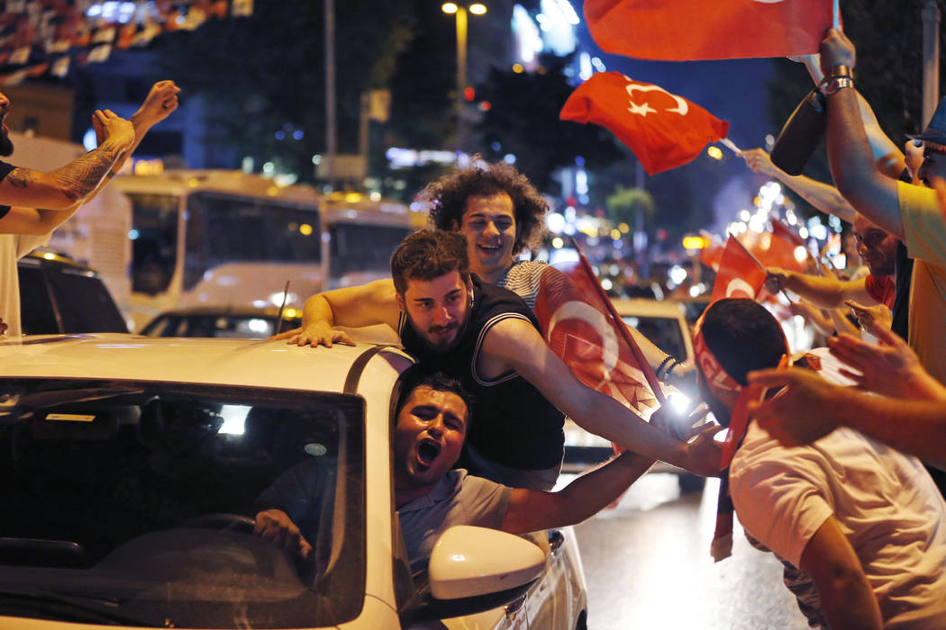 Supporters of Ekrem Imamoglu, the candidate of the secular opposition Republican People's Party ...