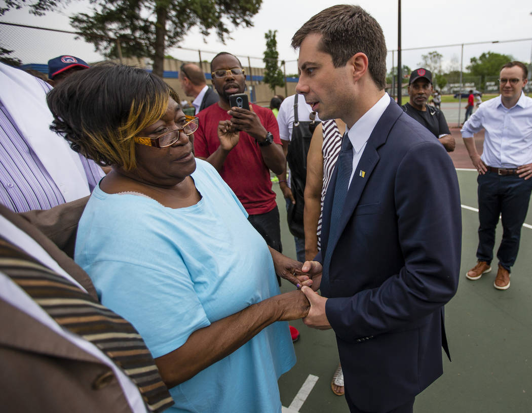 In this Wednesday, June 19, 2019 photo, South Bend Mayor and Democratic presidential candidate ...