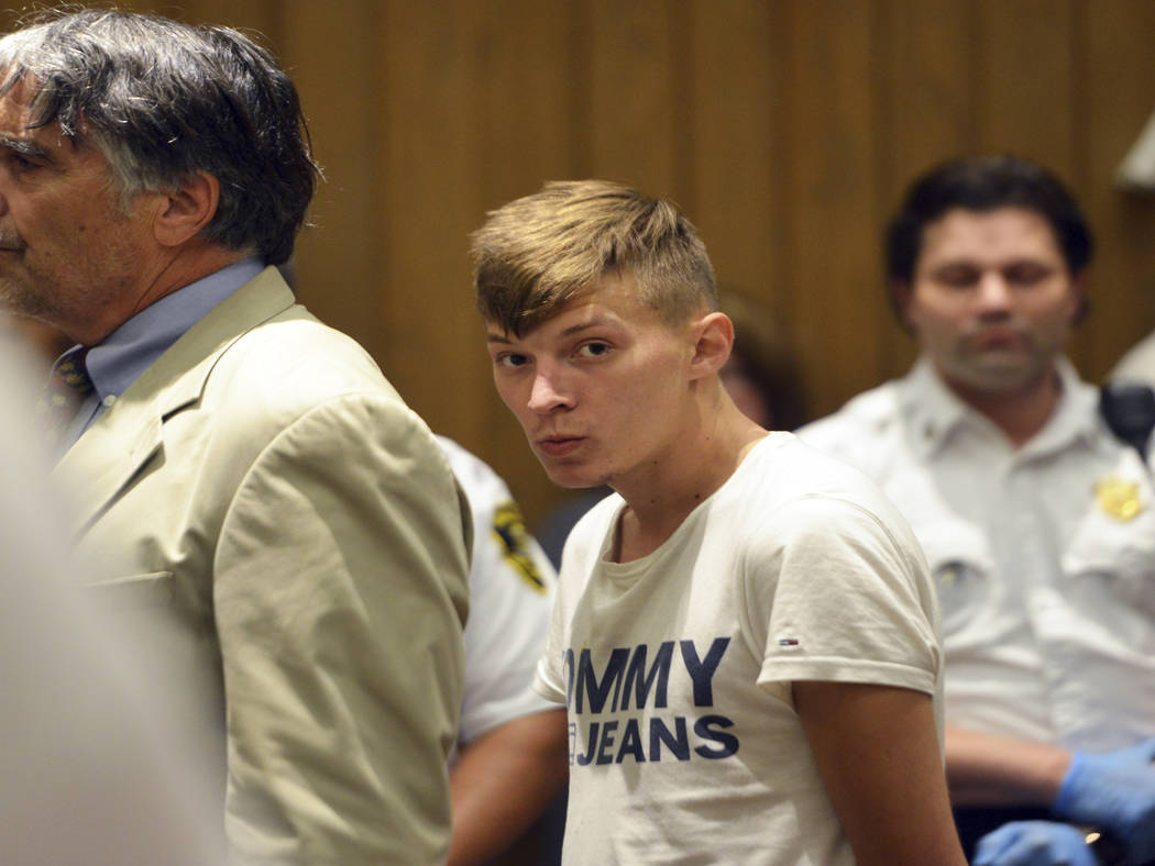 Volodymyr Zhukovskyy of West Springfield stands during his arraignment in Hampton District Cour ...