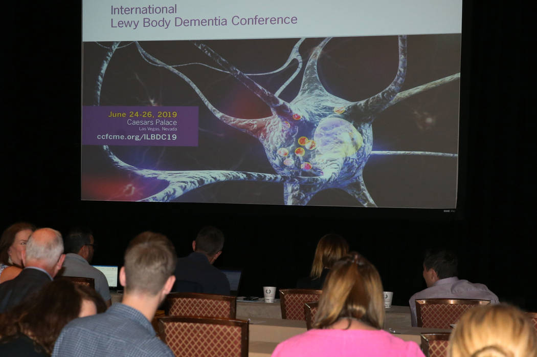 Attendees at International Lewy Body Dementia Conference at Caesars Palace on Monday, June 24, ...