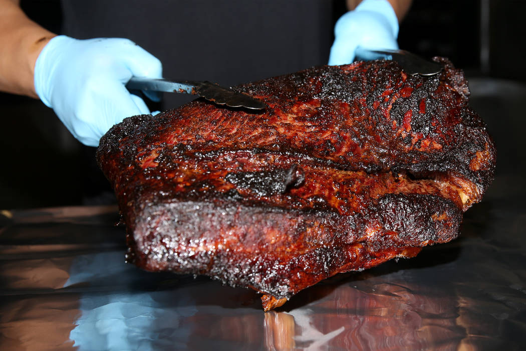 A brisket at Big B's Texas BBQ in Henderson, Saturday, June 22, 2019. (Erik Verduzco / Las Vega ...