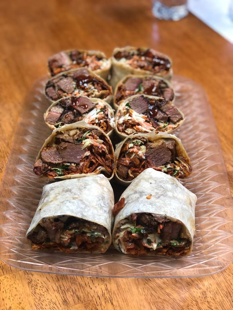 Burnt ends burrito at BBQ Mexicana. (Peter Harasty)