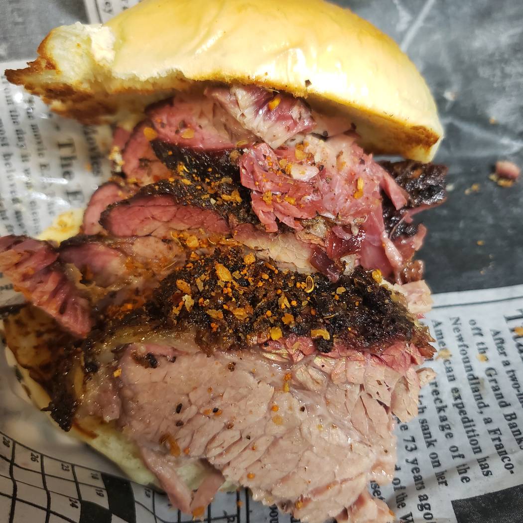 Brisket sandwich at Jesse Rae's Barbecue. (Instagram)