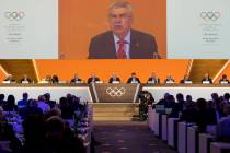 International Olympic Committee, IOC, President Thomas Bach from Germany speaks during the 134t ...