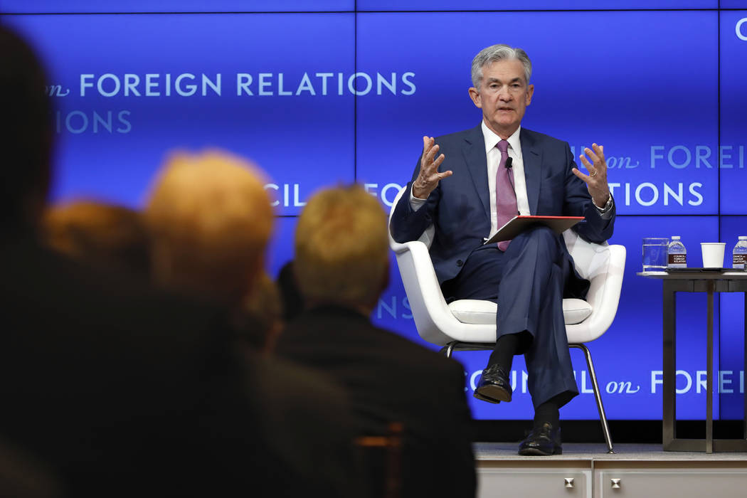 Federal Reserve Chair Jerome Powell speaks on the economy outlook and monetary policy review at ...