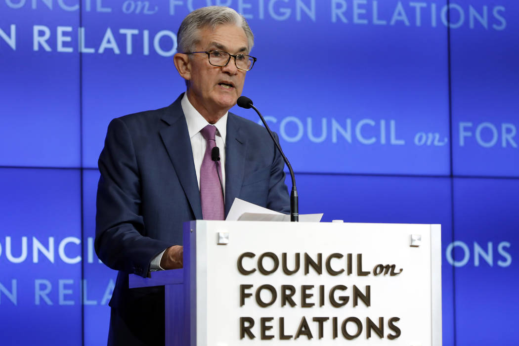 Federal Reserve Chair Jerome Powell speaks on the economy outlook and monetary policy review at ...