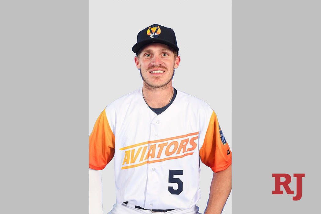 Las Vegas Aviators second baseman Corban Joseph (5) pictured on media day at Las Vegas Ballpark ...