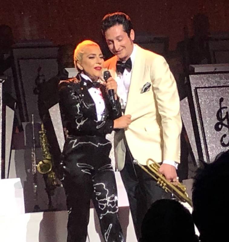 Lady Gaga and Brian Newman perform at Park Theater on Sunday, June 10, 2019. (John Katsilometes ...