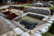 A June 1, 2019 photo provided by History Flight shows graves of U.S. servicemen under the wate ...