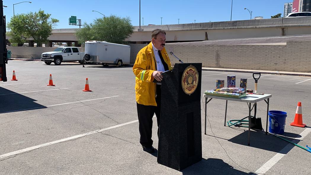 Las Vegas Fire Department spokesman Tim Szymanski advised residents to keep a bucket of water a ...