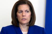 In this Jan. 11, 2019, file photo, Sen. Catherine Cortez Masto, D-Nev., talks to reporters in h ...