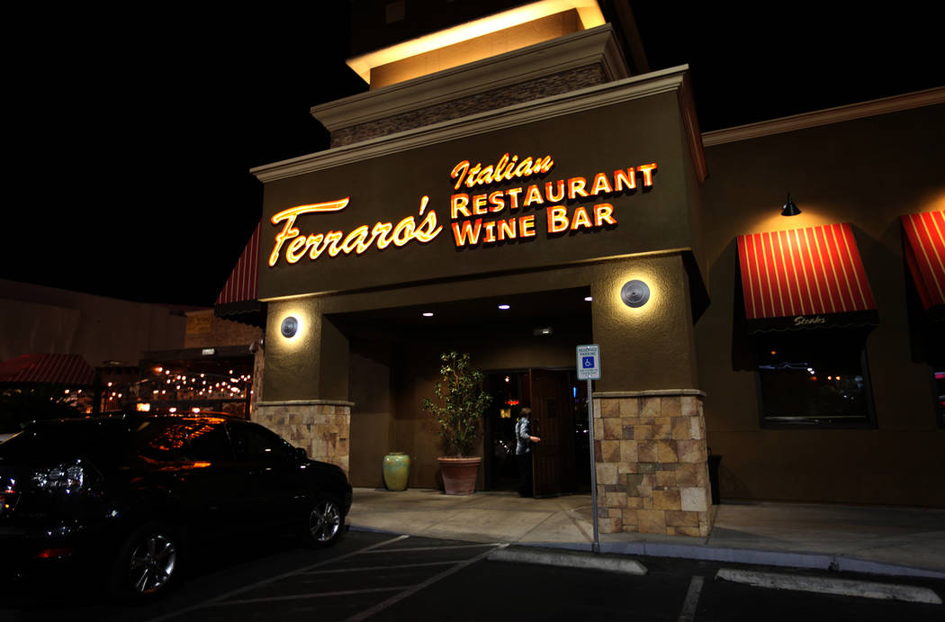 Ferraro's Italian Restaurant & Wine Bar at 4480 Paradise Rd. in Las Vegas. (Las Vegas Review-Jo ...