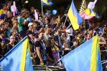 Chase Stevens/Las Vegas Review-Journal Las Vegas Lights FC fans cheer during a United Soccer Le ...