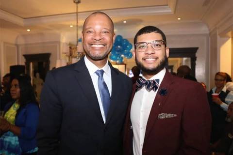 Nevada Attorney General Aaron Ford, left, poses with his son Avery. (screengrab from Aaron Ford ...