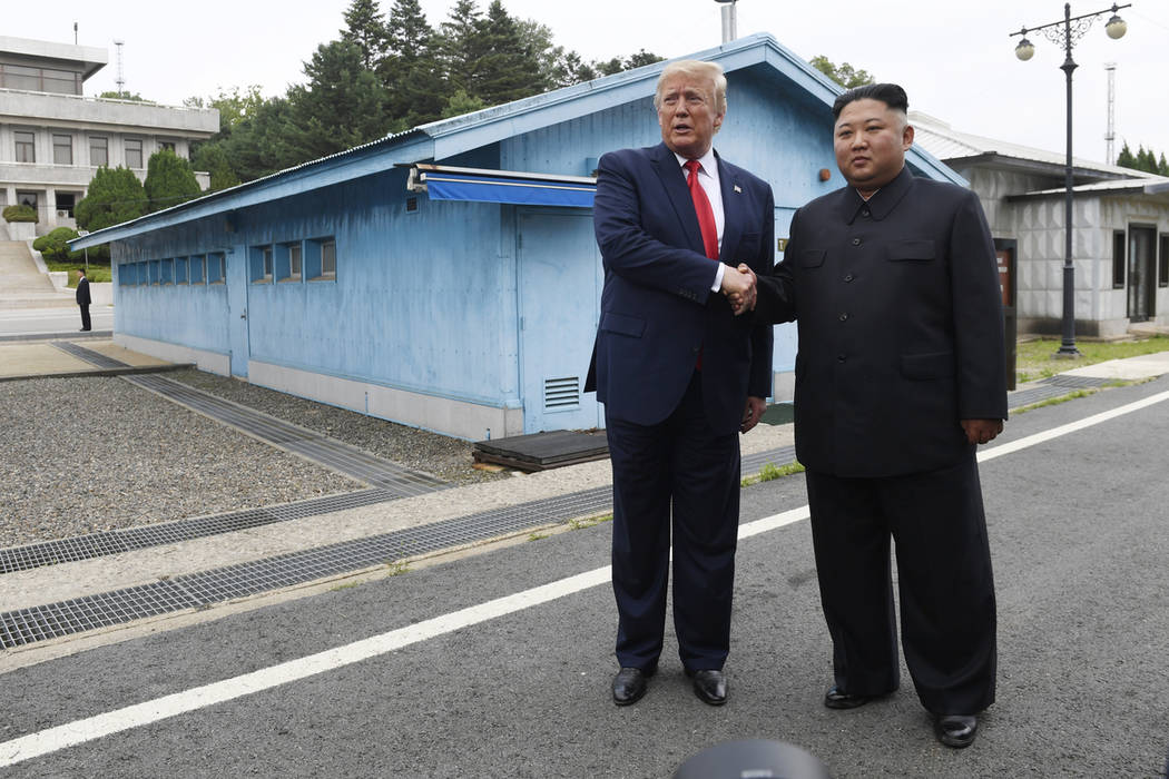 President Donald Trump meets with North Korean leader Kim Jong Un at the border village of Panm ...
