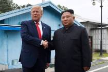 President Donald Trump meets with North Korean leader Kim Jong Un at the border village of Panm ...