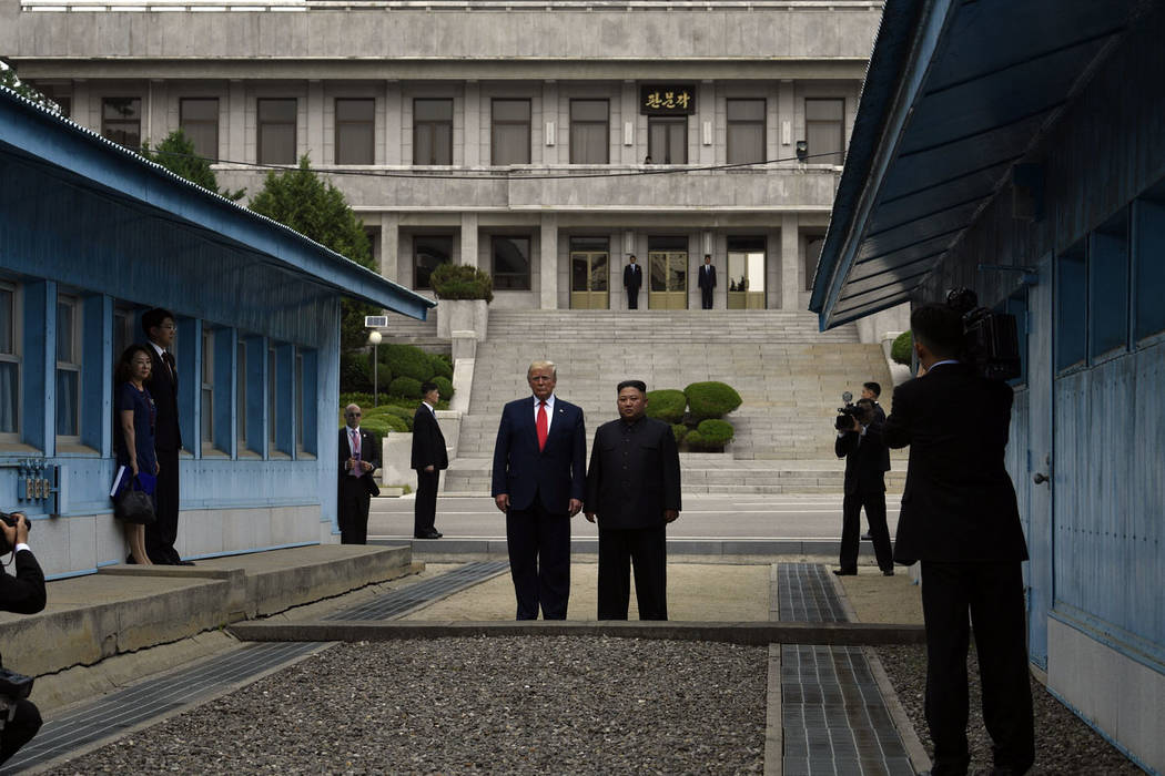 President Donald Trump meets with North Korean leader Kim Jong Un at the border village of Panm ...