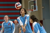 Destiny Gonzalez of Western High School prepares to hit the ball against Faith Lutheran High ...