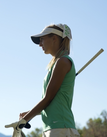 Annick Haczkiewicz of Palo Verde High School prepares to hit her ball during the girls state ...